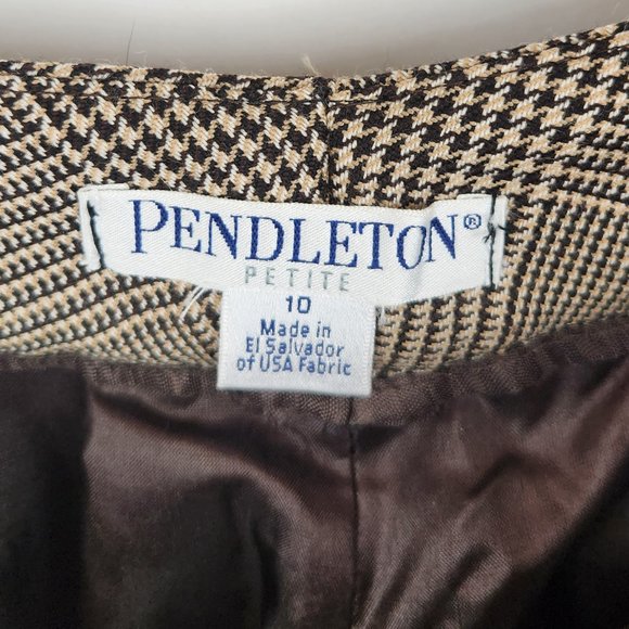 NWOT Pendleton 100% Wool Plaid Houndstooth Crop Trouser Pants sz 10 Petite - Picture 6 of 8